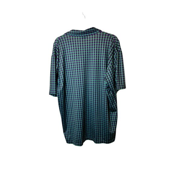 Peter Millar Summer Comfort Mens Green & purple Plaid Polo Shirt L - Picture 3 of 3